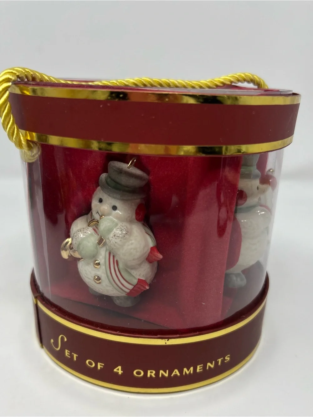 Lenox Snowman Ornaments Set Of 4 Mini Playing Instruments In Package No Lid